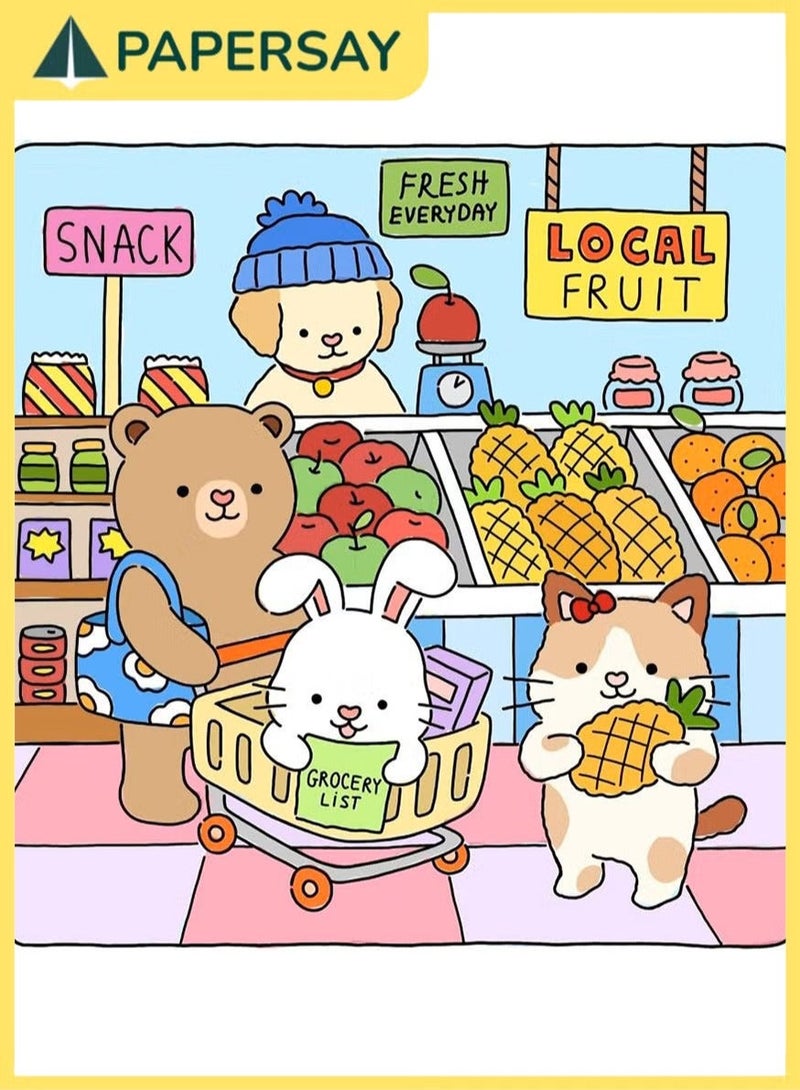 PAPERSAY Fuzzy Friends: Super Cute Coloring Book for Adults and Teens Featuring Adorable Animals Characters (Fuzzy Friends Coloring) 21CM X 21CM - Image 3